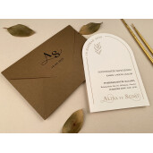 Invitatie De Nunta Eleganta Cu Plic Natur 12250 ELA