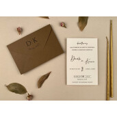 Invitatie De Nunta Eleganta Cu Plic Natur 12252 ELA