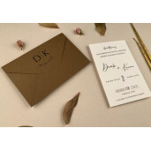 Invitatie De Nunta Eleganta Cu Plic Natur 12252 ELA