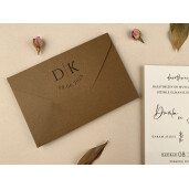 Invitatie De Nunta Eleganta Cu Plic Natur 12252 ELA