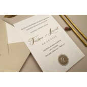 Invitatie De Nunta Eleganta Cu Plic Decupat 12256 ELA