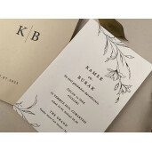 Invitatie De Nunta Florala Cu Plic Crem 12265 ELA
