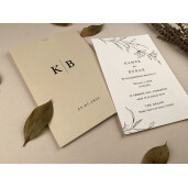 Invitatie De Nunta Florala Cu Plic Crem 12265 ELA