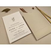 Invitatie De Nunta Eleganta Cu Plic Crem 12266 ELA