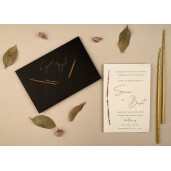 Invitatie De Nunta Eleganta Cu Plic Negru 12268 ELA