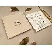 Invitatie De Nunta Eleganta Patrata Cu Plic Crem 12270 ELA