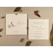 Invitatie De Nunta Romantica Patrata Cu Plic Crem 12273 ELA