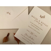 Invitatie De Nunta Eleganta Cu Plic Crem 12274 ELA