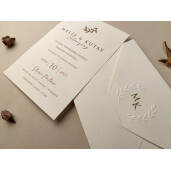 Invitatie De Nunta Eleganta Cu Plic Crem 12274 ELA
