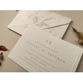 Invitatie De Nunta Eleganta Cu Chenar In Relief 12280 ELA