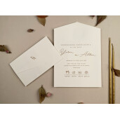 Invitatie De Nunta Eleganta Crem 12284 ELA