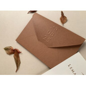 Invitatie De Nunta Eleganta Cu Plic Maro Sidefat 12285 ELA