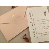 Invitatie De Nunta Eleganta Cu Plic Somon 12287 ELA