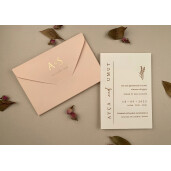 Invitatie De Nunta Eleganta Cu Plic Somon 12287 ELA