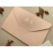 Invitatie De Nunta Eleganta Cu Plic Somon 12287 ELA