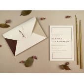 Invitatie De Nunta Florala CU Chenar Si Plic Decupat 12288 ELA