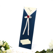 Invitatie de nunta albastra cu fundita 125020 TBZ