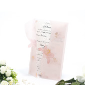 Invitatie de nunta cu calc si crini roz 125035 TBZ