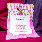 Invitatie de botez papirus cu Minnie Mouse 139 LARA BABY - BEST