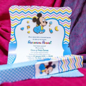 Invitatie de botez papirus cu Mickey Mouse 140 LARA BABY - BEST