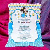 Invitatie de botez papirus cu Mickey Mouse 140 LARA BABY - BEST