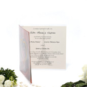 Invitatie de nunta cu trandafir rosu si inimioara aurie 150041 TBZ