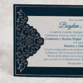 Invitatie de nunta albastra cu model argintiu 2192 STYLISH