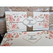 Invitatie de nunta cu model floral 2706 POPULAR