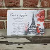 Invitatie de nunta calendar cu tema Paris Turnul Eiffel 5643 CONCEPT