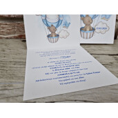 Invitatie De Botez Cu Ursulet Si Balon Cu Aer Cald 606 TH