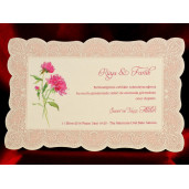 Invitatie de nunta roz dantelata 611