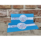 Invitatie De Botez Albastru Cu Elefant 612 TH