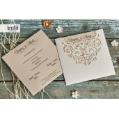 Invitatie de nunta florala cu perla 70324 KRISTAL