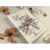 Invitatie De Nunta Florala Cu Fundita 85842 ELITE