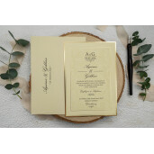Invitatie De Nunta Clasica Cu Chenar Auriu 9132 EKONOM