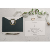 Invitatie de nunta chic verde 9137 EKONOM