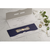 Invitatie de nunta eleganta albastra 9141 EKONOM