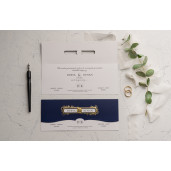 Invitatie de nunta eleganta albastra 9141 EKONOM