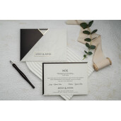 Invitatie De Nunta Eleganta Cu Model De Marmura 9152 EKONOM