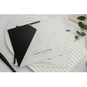 Invitatie De Nunta Eleganta Cu Model De Marmura 9152 EKONOM