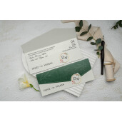 Invitatie De Nunta Florala Verde 9177 EKONOM