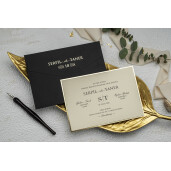 Invitatie De Nunta Cu Chenar Auriu 9234 EKONOM