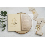 Invitatie De Nunta Din Plastic Cu Chenar Si Plic 9316 EKONOM
