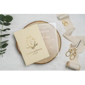 Invitatie De Nunta Din Plastic Cu Chenar Si Plic 9316 EKONOM