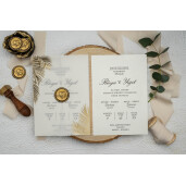 Invitatie De Nunta Florala Cu Frunze Palmier 9328 EKONOM