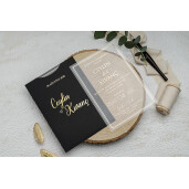 Invitatie De Nunta Din Plastic Cu Chenar Si Plic 9371 EKONOM