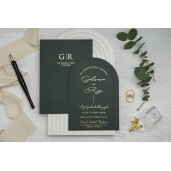 Invitatie De Nunta Eleganta Verde 9372 EKONOM