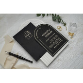 Invitatie De Nunta Eleganta Neagra 9373 EKONOM