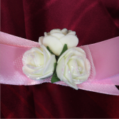 Bratara domnisoara de onoare roz cu flori albe 