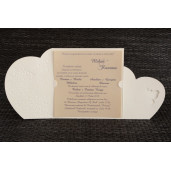 Invitatie de nunta crem aurie cu fluturi 1121 Polen 